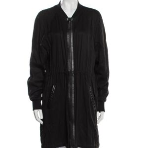 Mackage Black Long Bomber Jacket